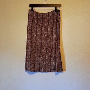 New York & Company Brown and White Faux Snakeskin Skirt. Size Medium